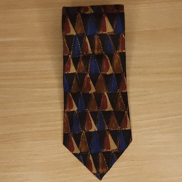 Boss Hugo Boss Black Geometric Silk Tie - Picture 1 of 4